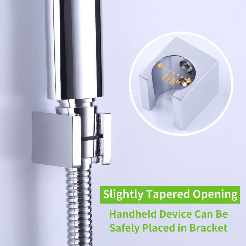 Angle Simple Shower Head Holder Wall Mount, Brass Shower Wand Handle Holder, Sprayer Bracket, Chrome - Image 5